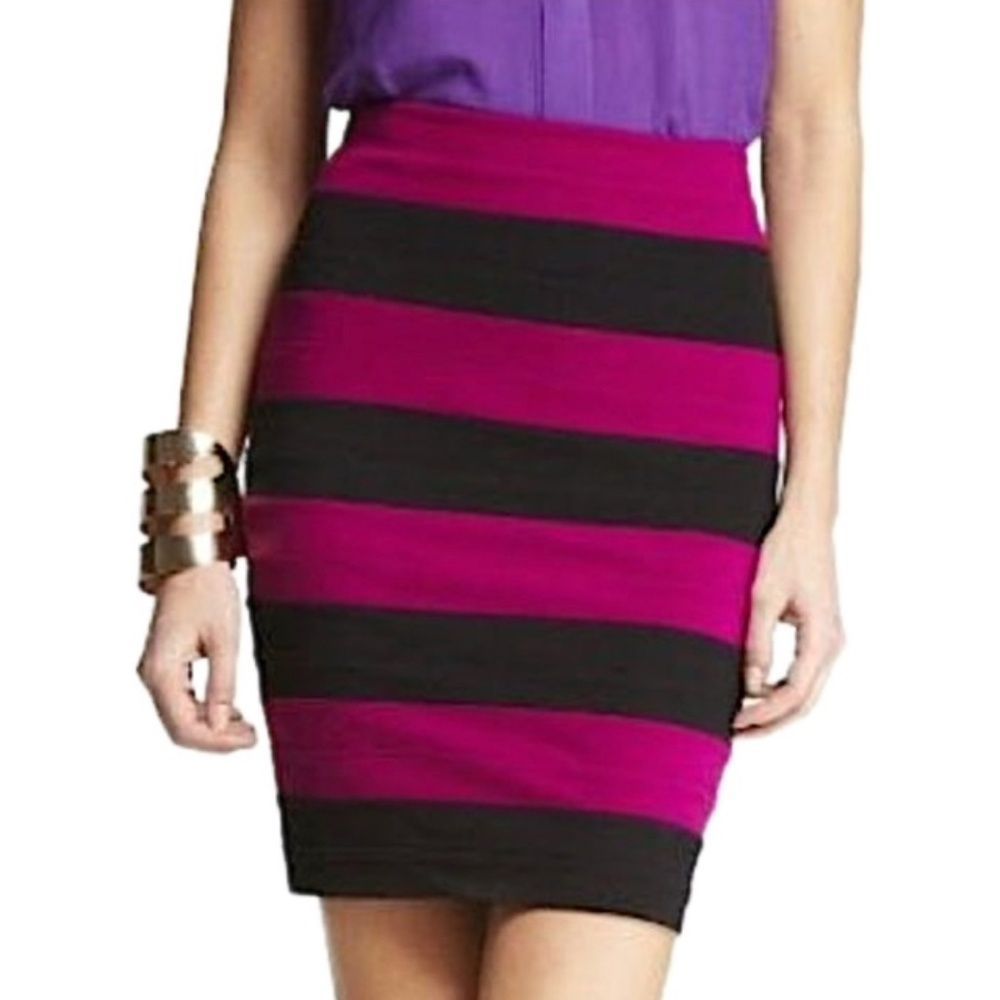 Express Pink & Black Bandage Skirt NWT